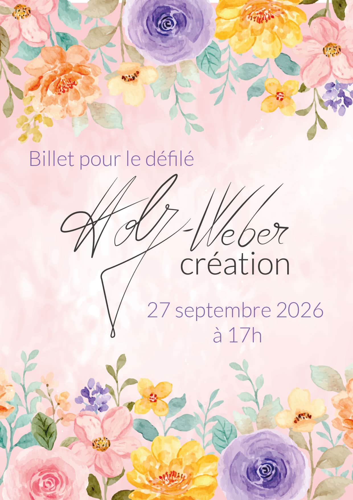 Billet – Défilé Holz-Weber 27 septembre 2026